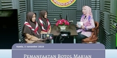 Shooting Podcast One Day One Innovation dengan Inovator Habibah Lathifah dan Angguni Aguilera siswa inovatif  dari SMA IT Al Furqon Palembang 